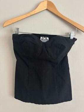 Future Collective Black Strapless Bustier Top